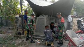 Bukti Capaian Program TMMD ke 121, Kodim 1615 Lotim Membangun Tugu Prasasti. (Foto: Harian Lombok).