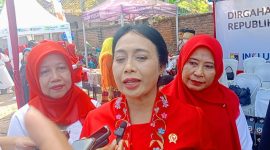 Menteri PPPA Bintang Puspayoga Sanjung Program TMMD ke 121 di Lombok Timur. (Foto: Harian Lombok/Istimewa).