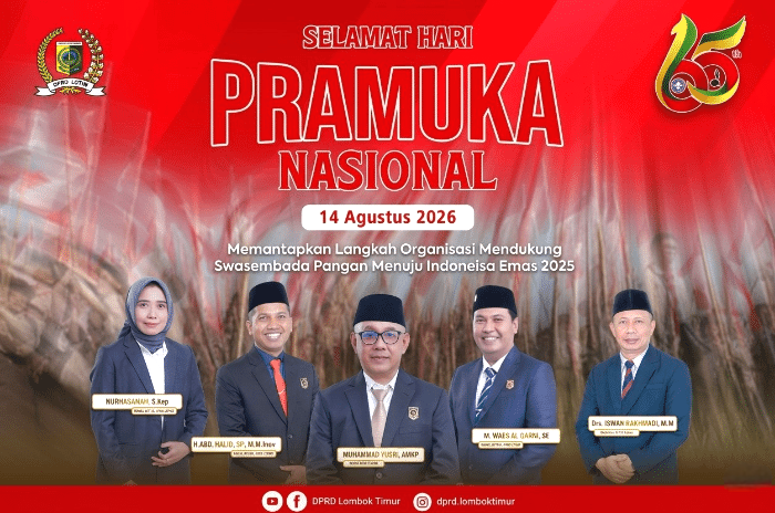 DPRD Lombok Timur Mengucapkan Selamat Hari Pramuka ke-65 Tahun 2026. (Foto: Istimewa).